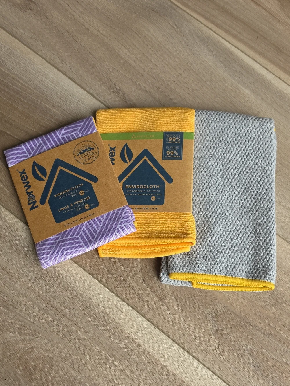 NWT Norwex Cleaning Cloth Trio - Yellow, Gray, Purple